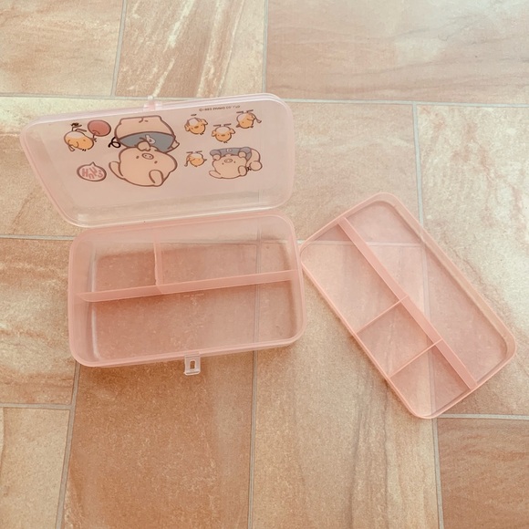 Sanrio Vintage 1993 Pink Pippo Pig Character Plastic Pencil Organizer Box - Picture 3 of 3